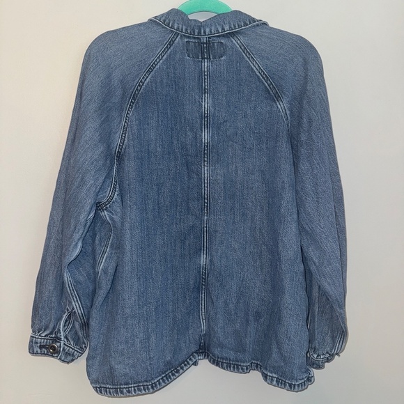 EUC Torrid Tencel Chore Utility Denim Jacket Shacket Size 0 Large - Picture 5 of 6
